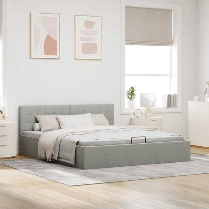 Giroletto con Contenitore  Grigio Chiaro in Tessuto 180x200 cm