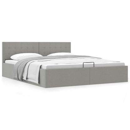 Giroletto con Contenitore  Grigio Chiaro in Tessuto 180x200 cm