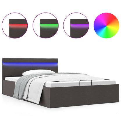 Giroletto con Contenitore e LED Grigio Scuro Tessuto 120x200 cm