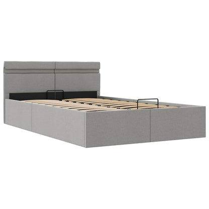 Giroletto con Contenitore e LED Grigio Chiaro Tessuto 120x200cm