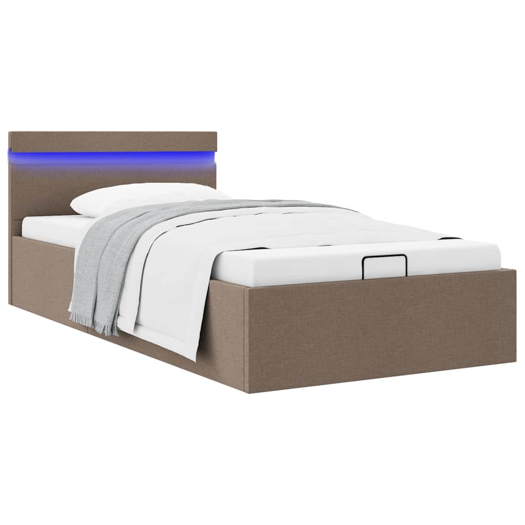 Giroletto con Contenitore e LED Tortora Tessuto 100x200 cm