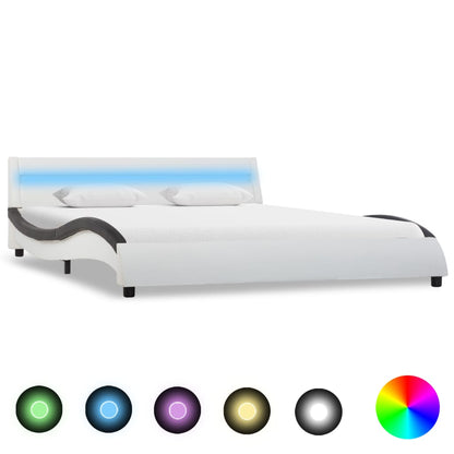 Giroletto con LED Bianco e Nero in Similpelle 140x200 cm