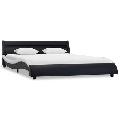 Giroletto con LED Nero e Bianco in Similpelle 180x200 cm
