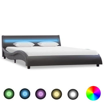 Giroletto con LED Grigio in Similpelle 160x200 cm
