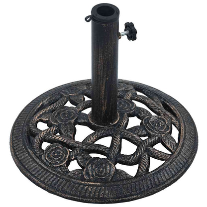 Base Ombrellone Nero e Bronzo 9 kg 40 cm in Ghisa