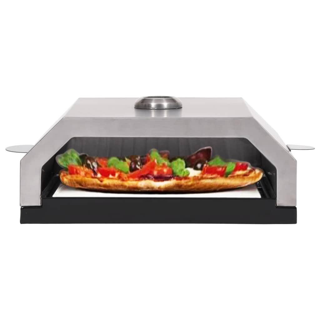 Forno Pizza con Piastra Ceramica per Barbecue a Gas e Carbone