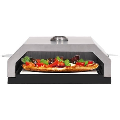 Forno Pizza con Piastra Ceramica per Barbecue a Gas e Carbone