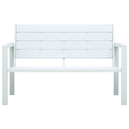 Panchina da Giardino 120 cm in HDPE Bianca con Aspetto Legno