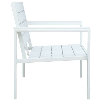 Panchina da Giardino 120 cm in HDPE Bianca con Aspetto Legno
