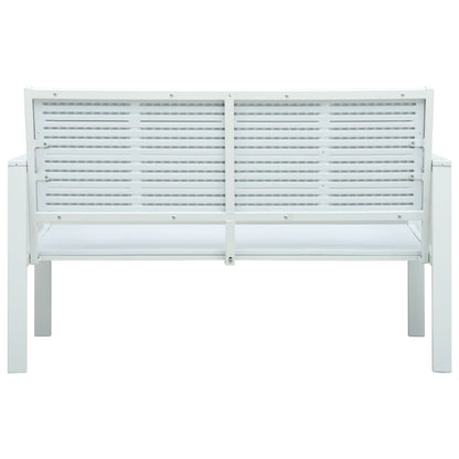 Panchina da Giardino 120 cm in HDPE Bianca con Aspetto Legno