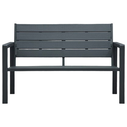 Panchina da Giardino 120 cm in HDPE Grigia con Aspetto Legno