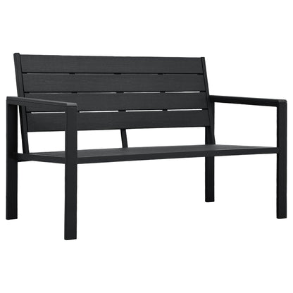 Panchina da Giardino 120 cm in HDPE Nera Aspetto Legno