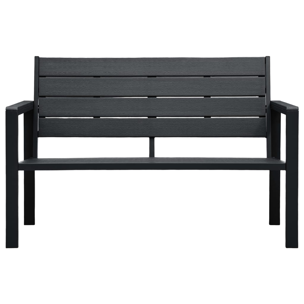 Panchina da Giardino 120 cm in HDPE Nera Aspetto Legno