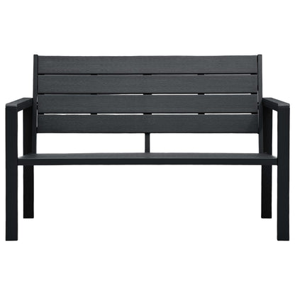 Panchina da Giardino 120 cm in HDPE Nera Aspetto Legno