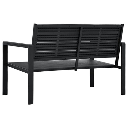 Panchina da Giardino 120 cm in HDPE Nera Aspetto Legno