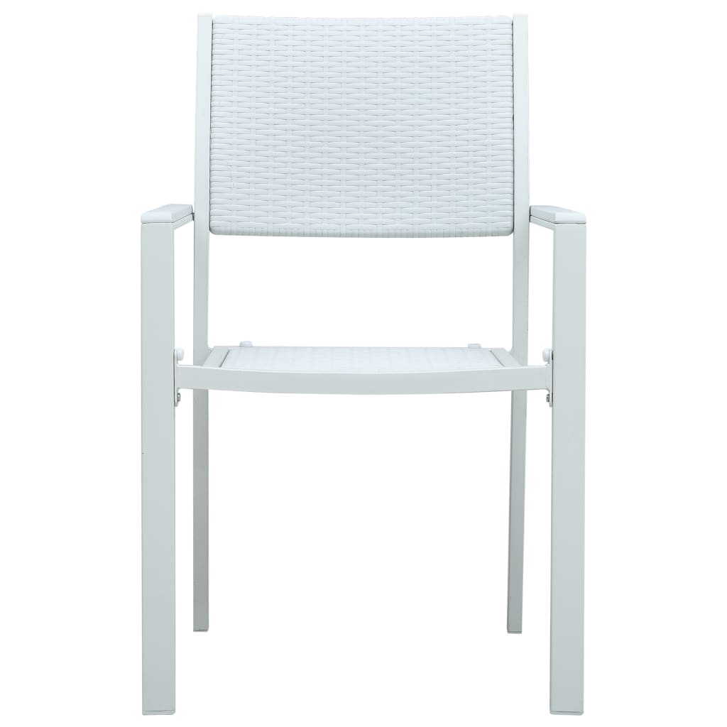 Sedie da Giardino 4 pz Bianche in Plastica Stile Rattan