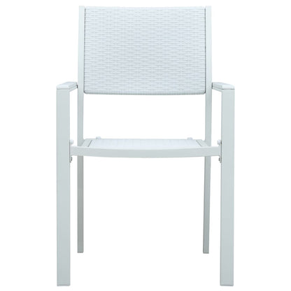 Sedie da Giardino 4 pz Bianche in Plastica Stile Rattan