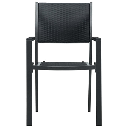 Sedie da Giardino 2 pz Nere in Plastica Stile Rattan