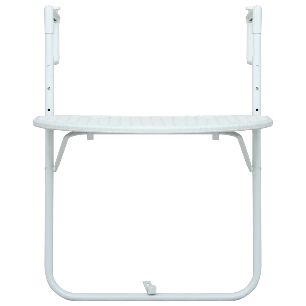 Tavolo da Balcone Pensile Bianco 60x64x83,5cm Plastica Rattan