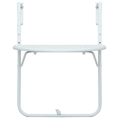 Tavolo da Balcone Pensile Bianco 60x64x83,5cm Plastica Rattan