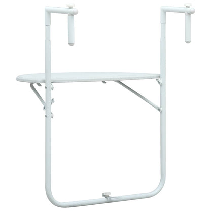 Tavolo da Balcone Pensile Bianco 60x64x83,5cm Plastica Rattan