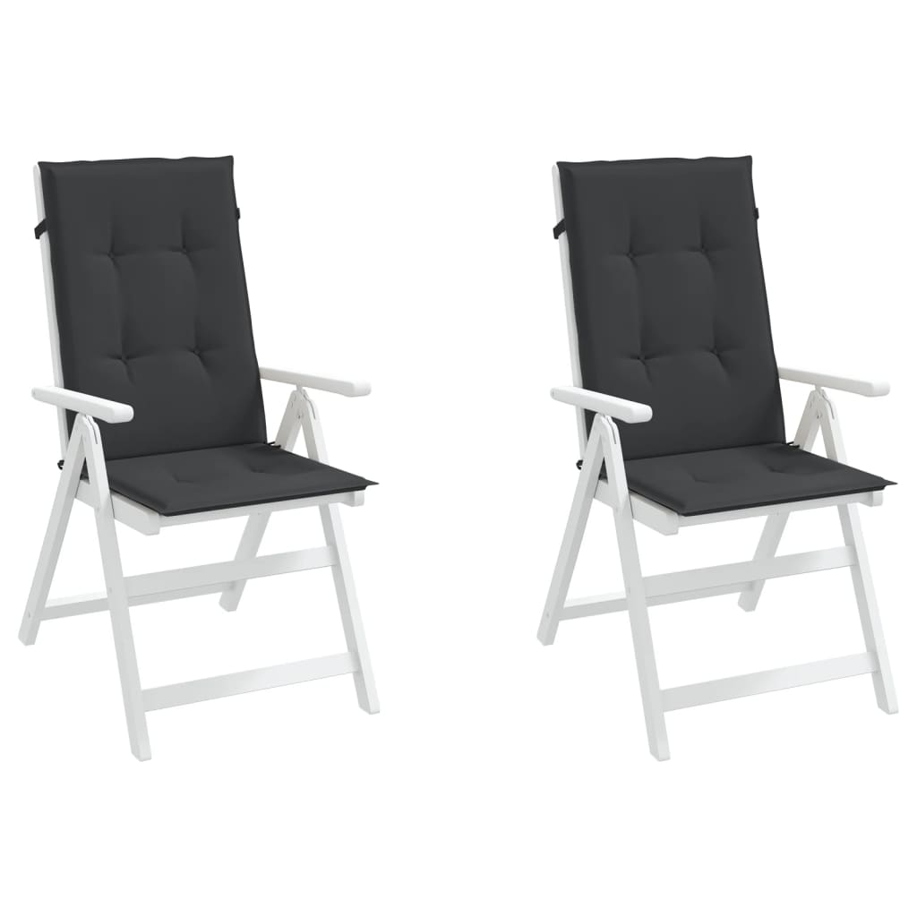 Cuscini per Sedie 2 pz Neri 120x50x3 cm in Tessuto