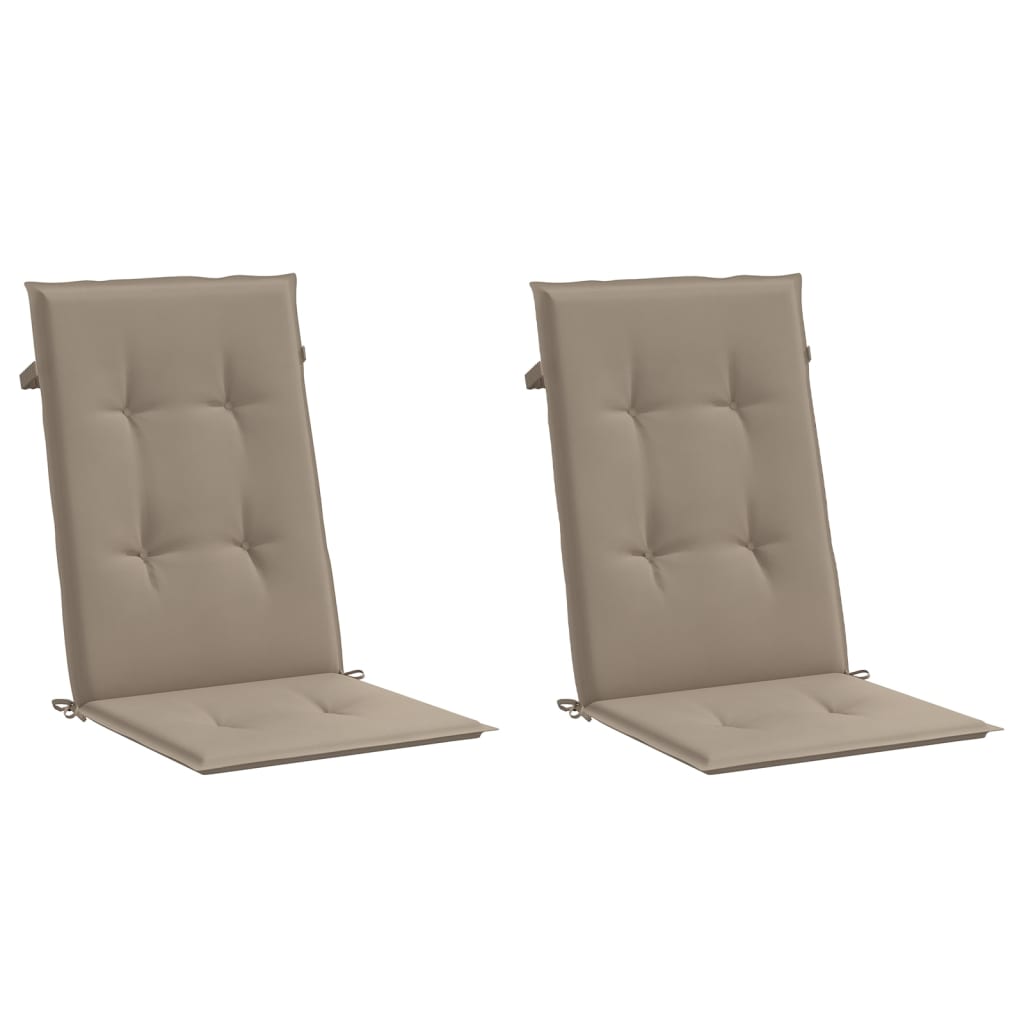 Cuscini per Sedie Alte 2 pz Tortora 120x50x3 cm in Tessuto