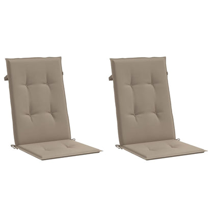 Cuscini per Sedie Alte 2 pz Tortora 120x50x3 cm in Tessuto