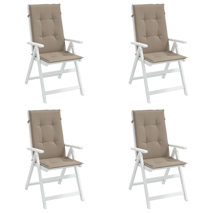 Cuscini per Sedie Alte 4 pz Tortora 120x50x3 cm in Tessuto