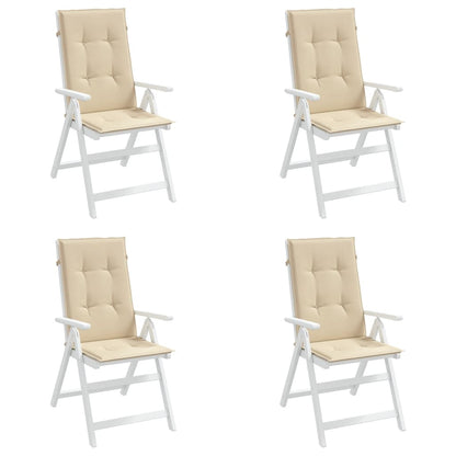 Cuscini per Sedie 4 pz Beige 120x50x3 cm in Tessuto