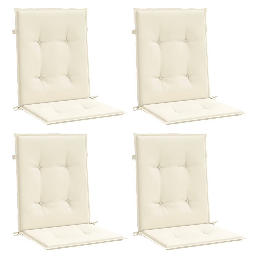 Cuscini per Sedia 4 pz Crema 100x50x3 cm in Tessuto Oxford