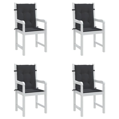 Cuscini per Sedia 4 pz Neri 100x50x3 cm in Tessuto Oxford