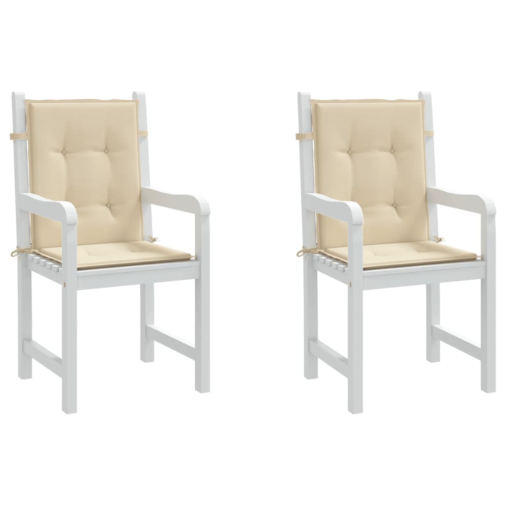 Cuscini per Sedia 2 pz Beige 100x50x3 cm in Tessuto Oxford