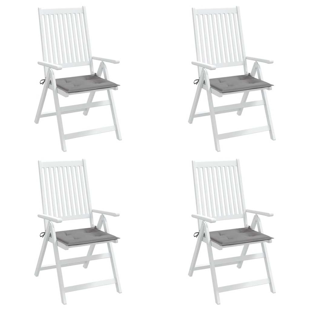 Cuscini per Sedia 4 pz Grigi 40x40x3 cm in Tessuto Oxford