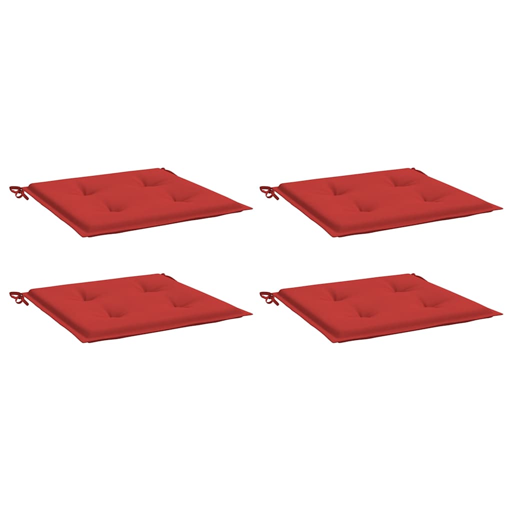 Cuscini per Sedia 4 pz Rossi 40x40x3 cm in Tessuto Oxford