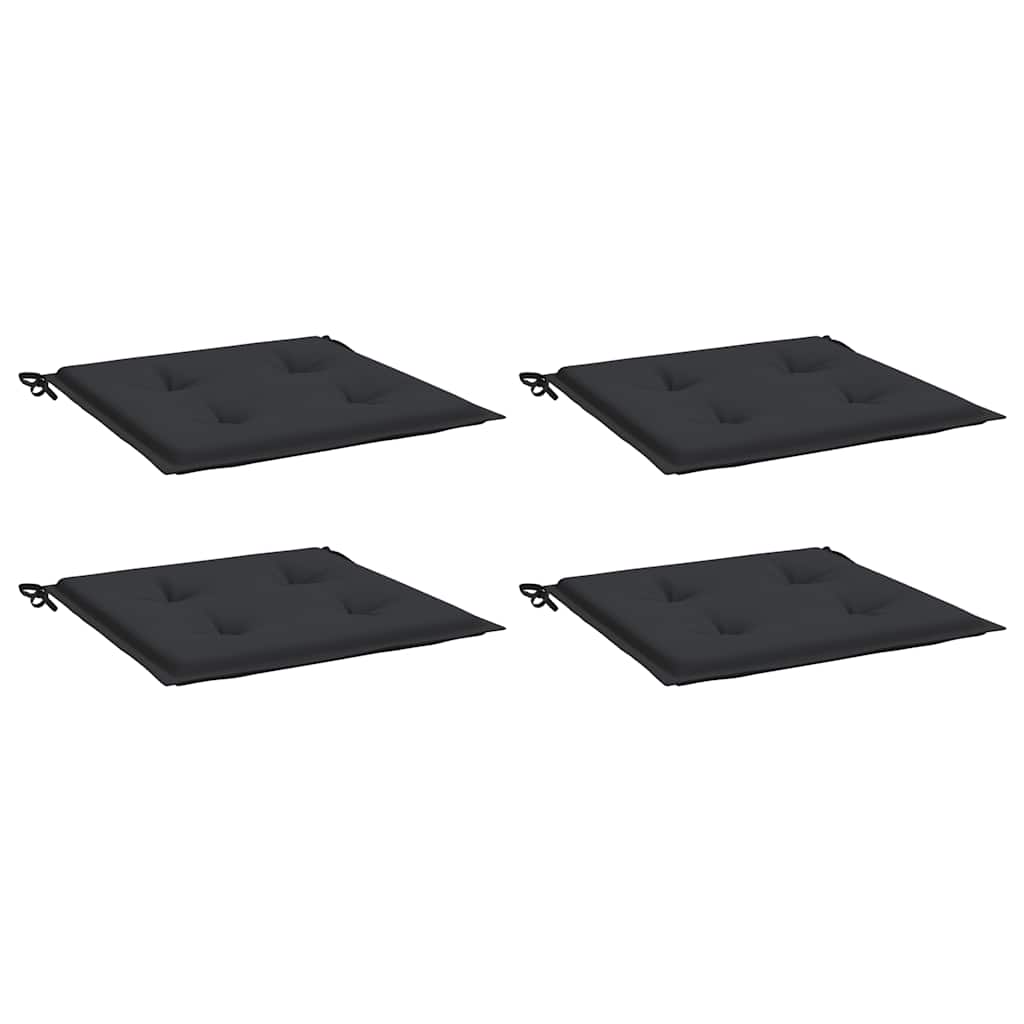 Cuscini per Sedia 4 pz Neri 40x40x3 cm in Tessuto Oxford