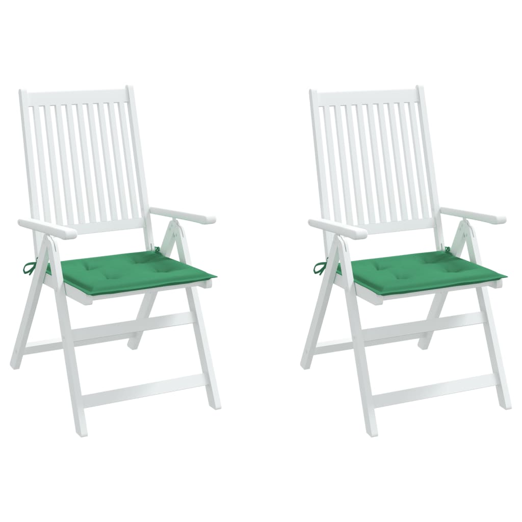 Cuscini per Sedia 2 pz Verdi 50x50x3 cm in Tessuto Oxford