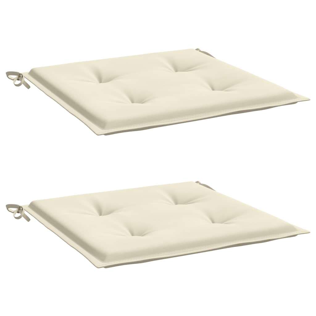 Cuscini per Sedia 2 pz Crema 50x50x3 cm in Tessuto Oxford