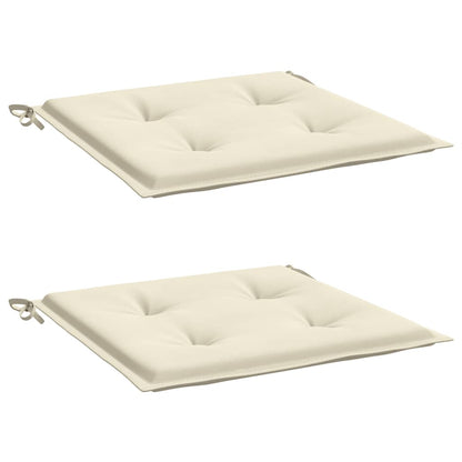 Cuscini per Sedia 2 pz Crema 50x50x3 cm in Tessuto Oxford