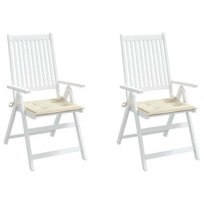 Cuscini per Sedia 2 pz Crema 50x50x3 cm in Tessuto Oxford