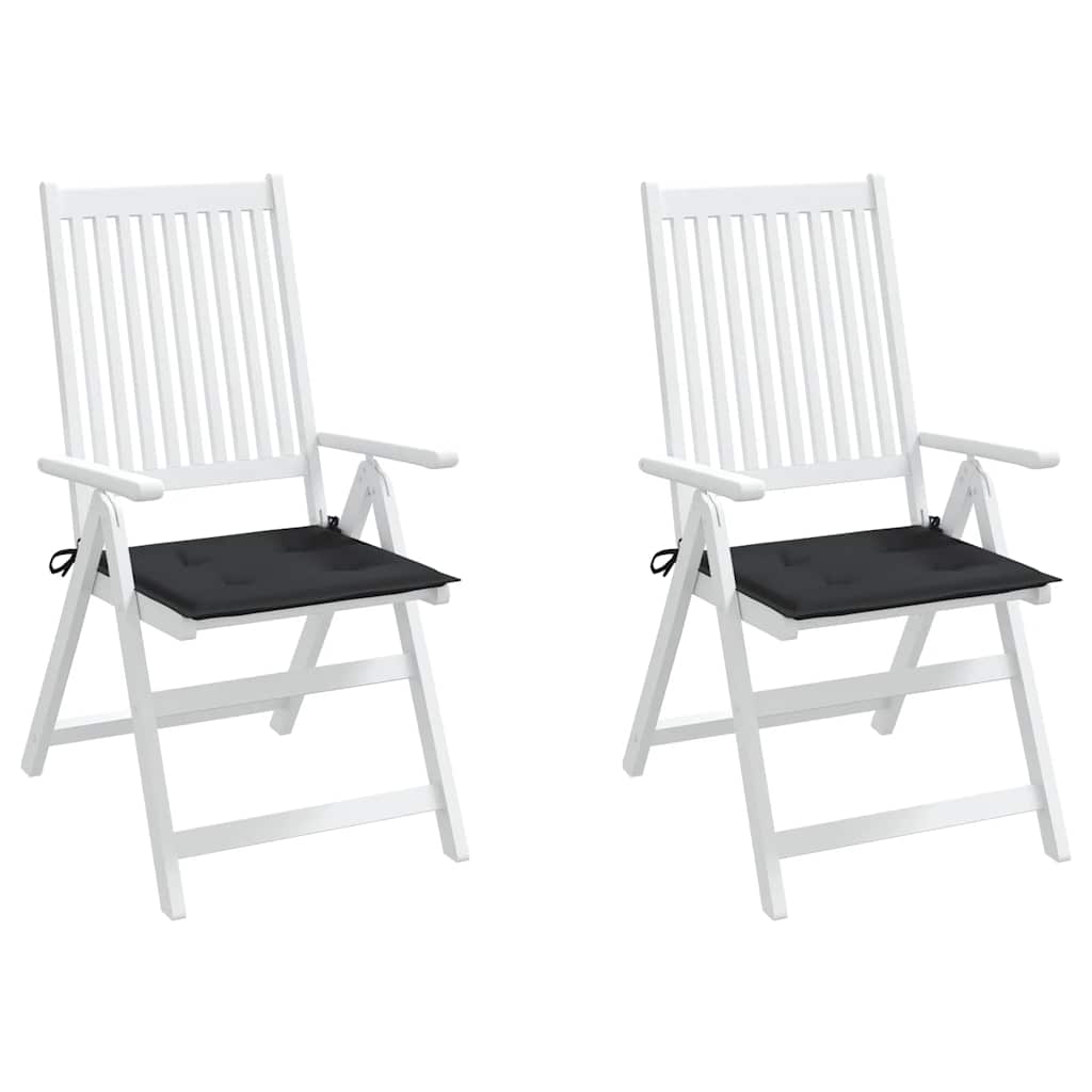 Cuscini per Sedia 2 pz Neri 50x50x3 cm in Tessuto Oxford