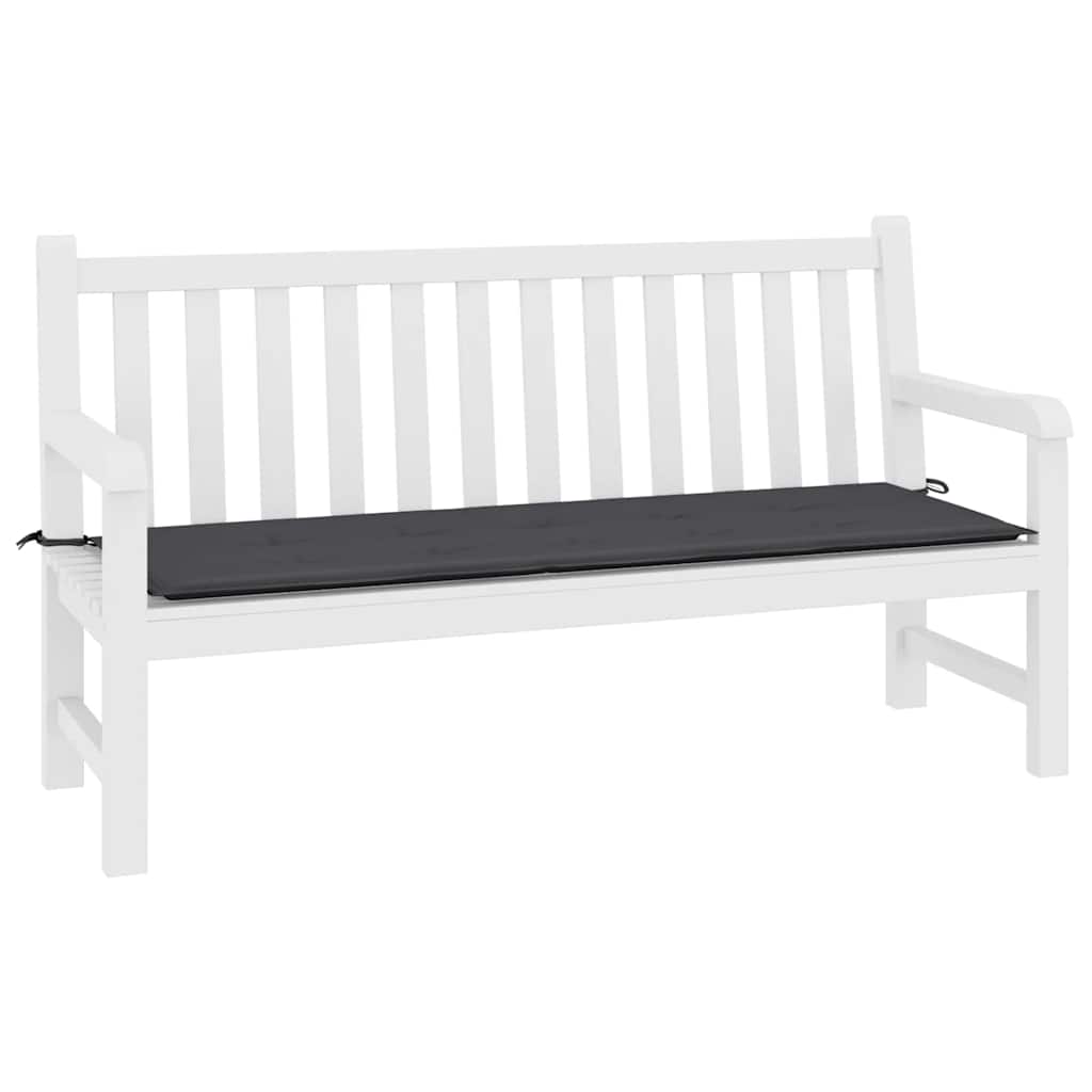 Cuscino per Panca Antracite 200x50x3 cm in Tessuto Oxford