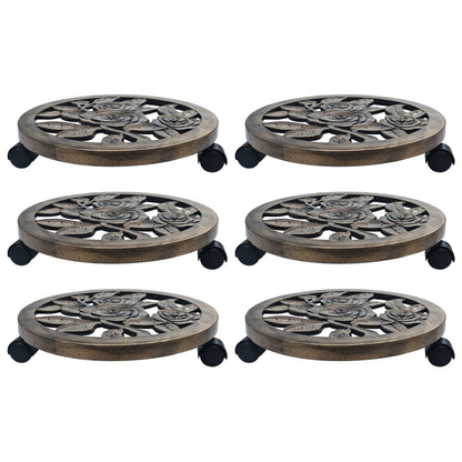 Carrelli Portavasi 6 pz Bronzo 38 cm in Plastica