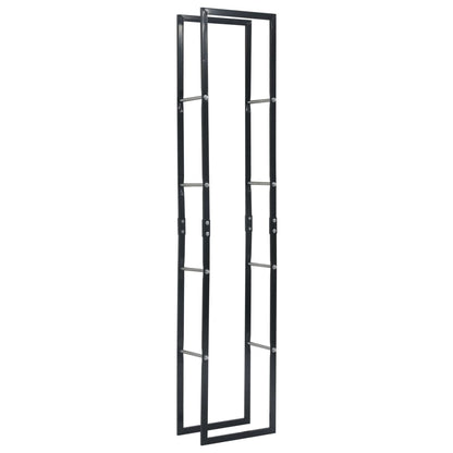 Rastrelliera per Legna da Ardere Nera 40x25x200 cm in Acciaio