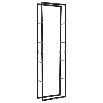 Rastrelliera per Legna da Ardere Nera 60x25x200 cm in Acciaio