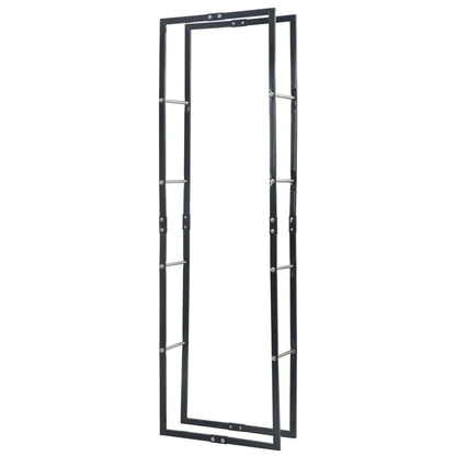 Rastrelliera per Legna da Ardere Nera 60x25x200 cm in Acciaio