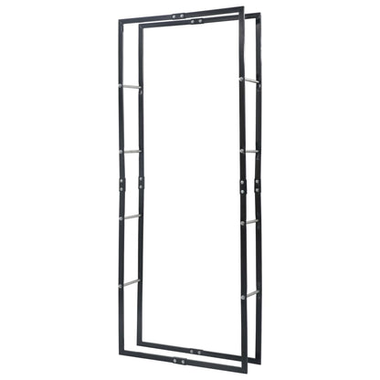 Rastrelliera per Legna da Ardere Nera 80x25x200 cm in Acciaio