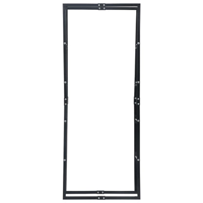 Rastrelliera per Legna da Ardere Nera 80x25x200 cm in Acciaio