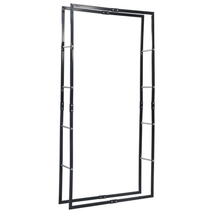 Rastrelliera per Legna da Ardere Nera 100x25x200 cm in Acciaio
