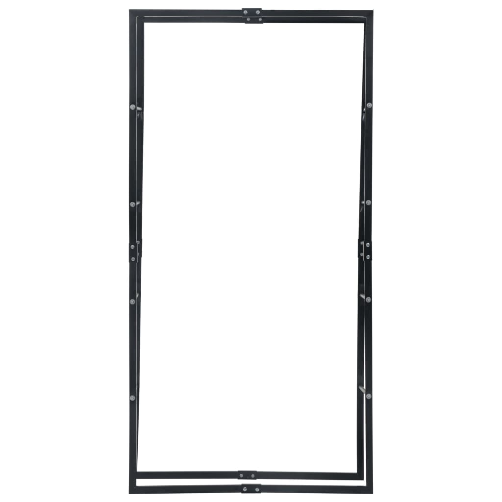 Rastrelliera per Legna da Ardere Nera 100x25x200 cm in Acciaio